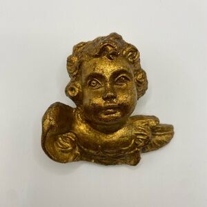 Antique Gold Cherub Angel Wall Hanging Ornament Set